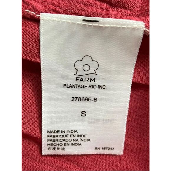 Farm Rio Anthropologie  Puff-Sleeve Smocked Maxi Dress Red Multi Small - Picture 11 of 11